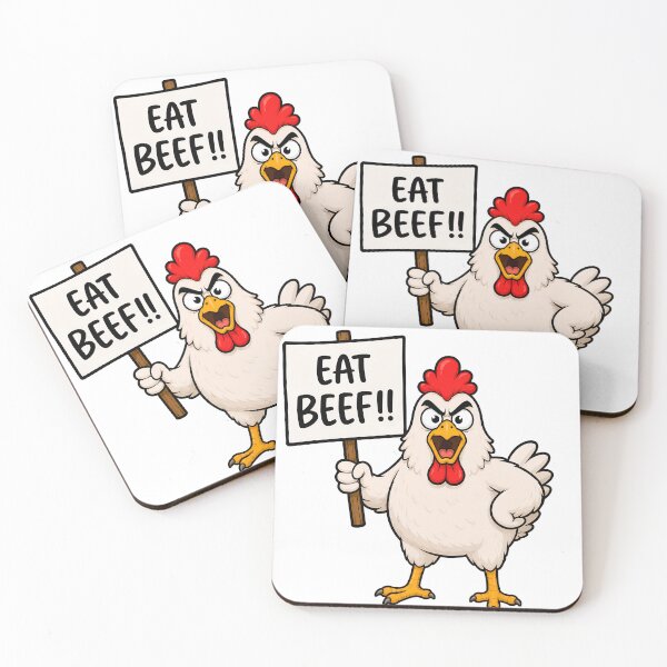 Item preview, Eat Beef Funny Angry Chicken  designed and sold by teeperfect.
