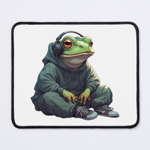 Item preview, Melancholic Frog in Streetwear – Sad Cartoon Frog Aesthetic Illustration on White Background designed and sold by Aesthicer.