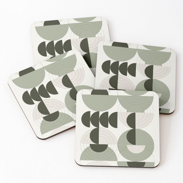 Item preview, Abstract Geometric Print, Sage Green Mid Century Modern Art designed and sold by Studio pod Burom.