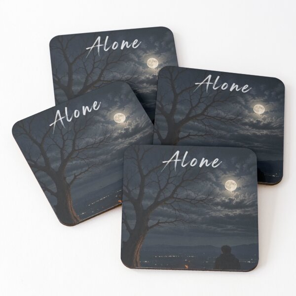 Item preview, ALONE Under the Moonlight – Finding Peace in Silence designed and sold by NovaInfinityStudio.
