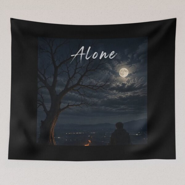 Item preview, ALONE Under the Moonlight – Finding Peace in Silence designed and sold by NovaInfinityStudio.