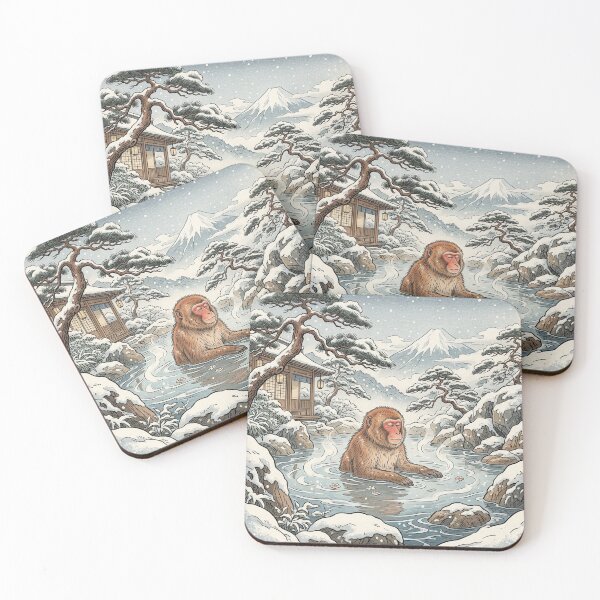 Item preview, Japanese Snow Monkey Relaxing in Winter Onsen designed and sold by Hikariha Studio.