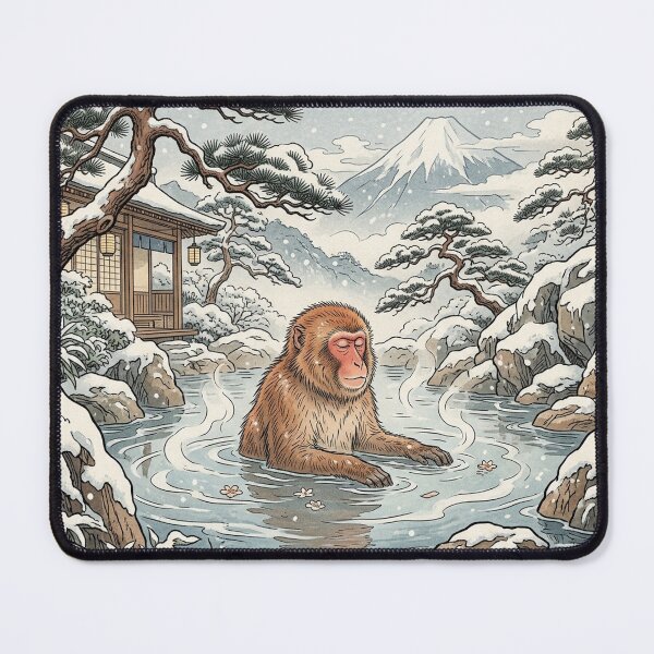 Item preview, Japanese Snow Monkey Relaxing in Winter Onsen designed and sold by Hikariha Studio.