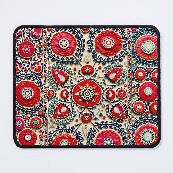 Item preview, Shakhrisyabz Suzani Uzbekistan Floral Embroidery designed and sold by Vicky Brago-Mitchell®.