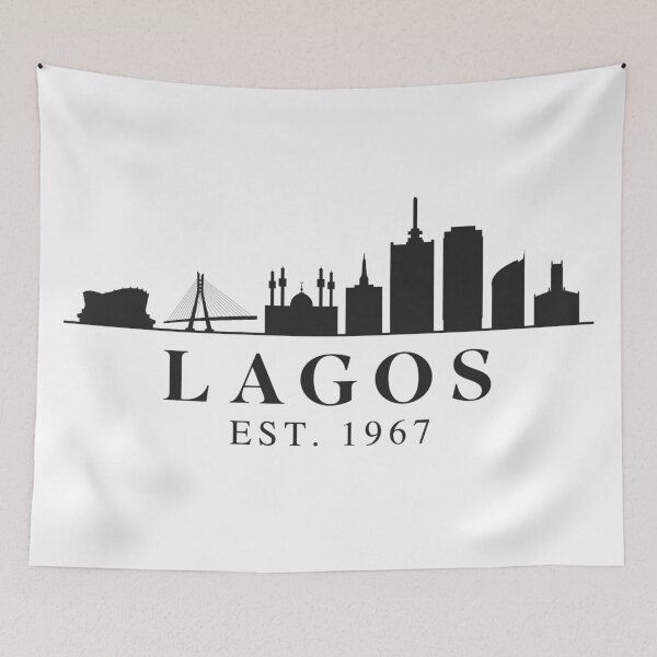 Item preview, Lagos Nigeria | City Skyline Silhouette designed and sold by MammothArt.