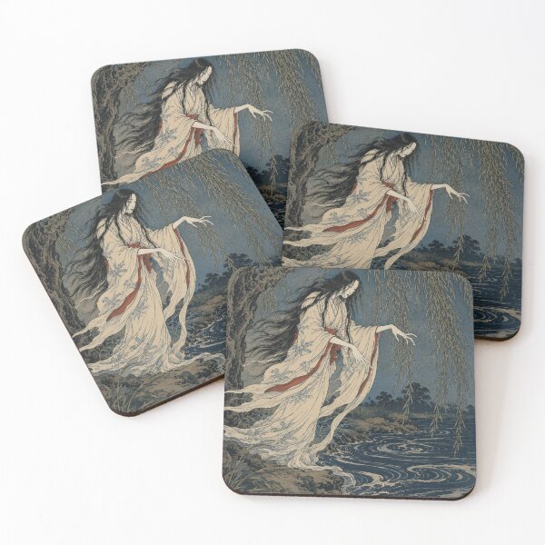 Item preview, Willow Shadow - Vintage Japanese Yurei Ghost Ukiyo-e Woodblock designed and sold by bapupa.