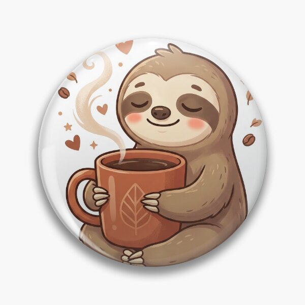 Item preview, Cute Kawaii Sloth Hugging Coffee Mug designed and sold by CrystalMineArts.