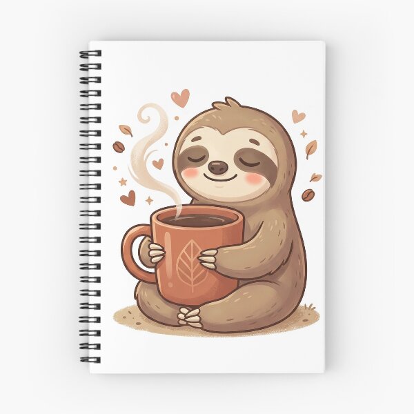 Item preview, Cute Kawaii Sloth Hugging Coffee Mug designed and sold by CrystalMineArts.