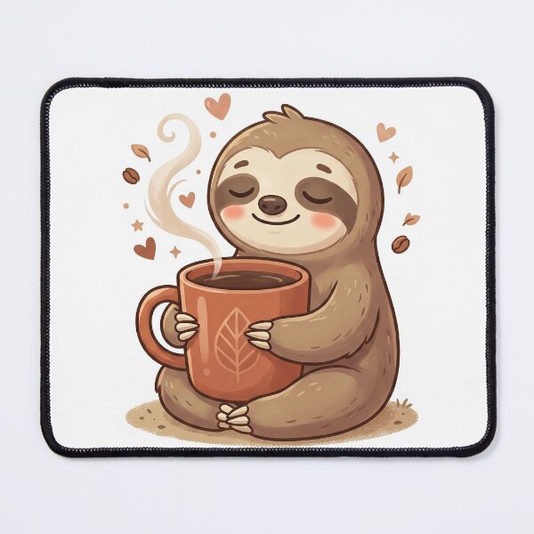 Item preview, Cute Kawaii Sloth Hugging Coffee Mug designed and sold by CrystalMineArts.