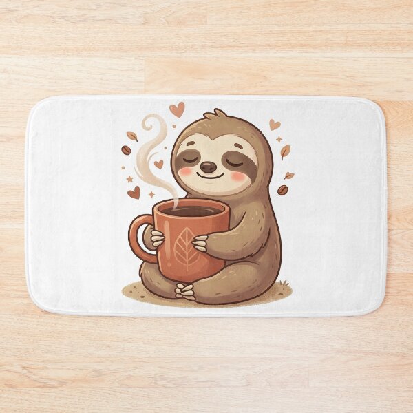 Item preview, Cute Kawaii Sloth Hugging Coffee Mug designed and sold by CrystalMineArts.