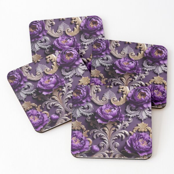 Item preview, Ornate Purple Rose Damask Pattern designed and sold by IntelliMindDesigns.