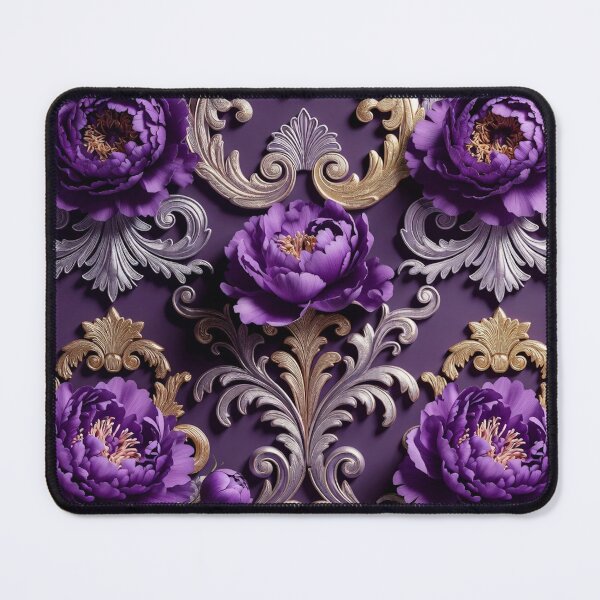 Item preview, Ornate Purple Rose Damask Pattern designed and sold by IntelliMindDesigns.