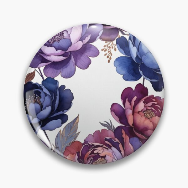 Item preview, Purple & Blue Peony Border | Elegant Floral Frame Botanical Art designed and sold by GalleryPeak.