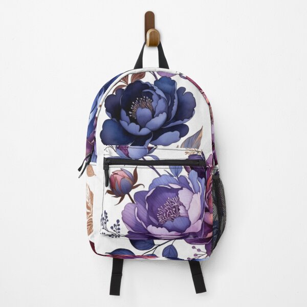 Item preview, Purple & Blue Peony Border | Elegant Floral Frame Botanical Art designed and sold by GalleryPeak.
