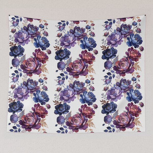 Item preview, Purple & Blue Peony Border | Elegant Floral Frame Botanical Art designed and sold by GalleryPeak.