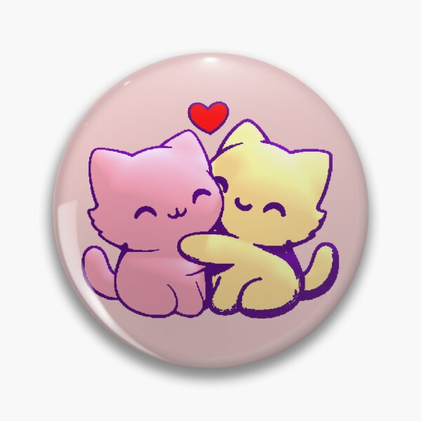Item preview, Kawaii Cats Hug Love Couple Kittens designed and sold by AstronautMerch.