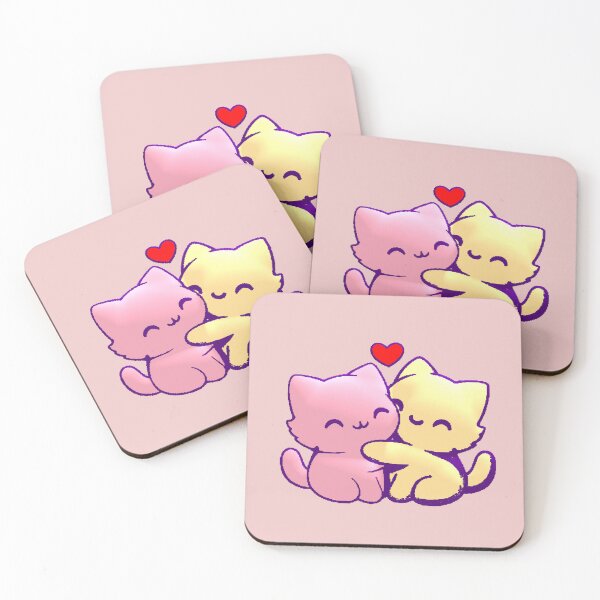 Item preview, Kawaii Cats Hug Love Couple Kittens designed and sold by AstronautMerch.