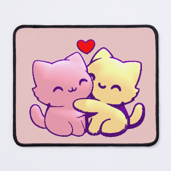 Item preview, Kawaii Cats Hug Love Couple Kittens designed and sold by AstronautMerch.