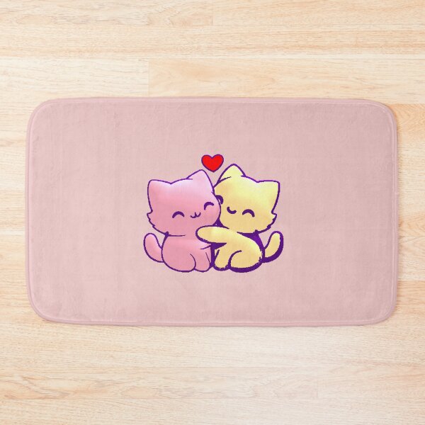Item preview, Kawaii Cats Hug Love Couple Kittens designed and sold by AstronautMerch.