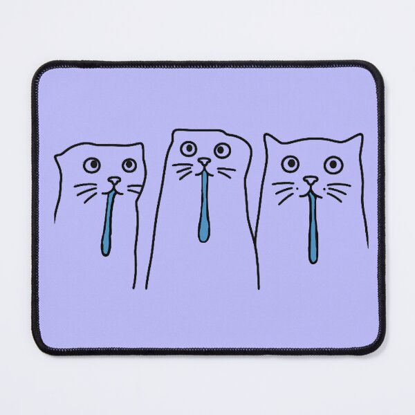Item preview, Triple Drooling Doodle Outlines Silly Cats Meme designed and sold by CDPrintsDesigns.