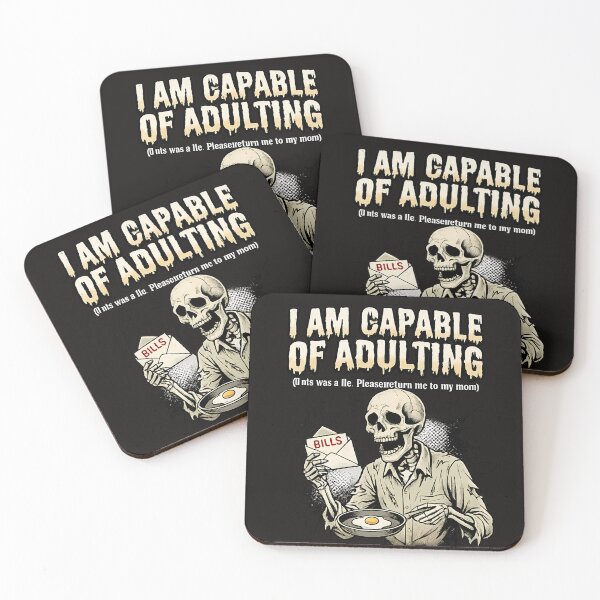 Item preview, ​I Am Capable Of Adulting Vintage Horror Dark Humor designed and sold by DryHumorPrints.