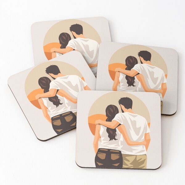 Item preview, Romantic Couple Minimalist Art designed and sold by Studio pod Burom.
