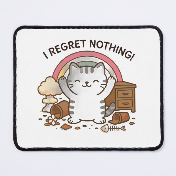Item preview, Cute Tabby Cat Rainbow Chaos - I Regret Nothing designed and sold by Atlant11.