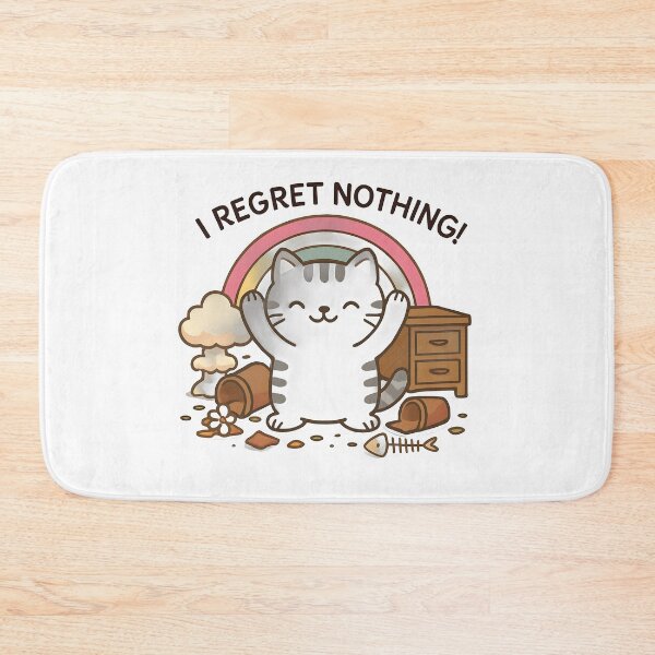 Item preview, Cute Tabby Cat Rainbow Chaos - I Regret Nothing designed and sold by Atlant11.