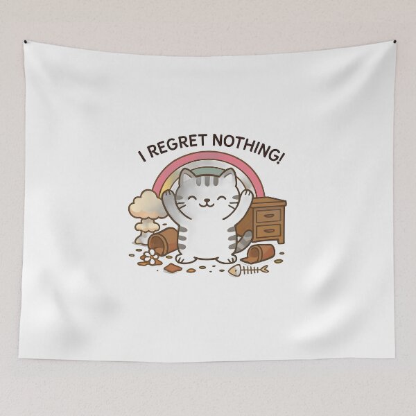 Item preview, Cute Tabby Cat Rainbow Chaos - I Regret Nothing designed and sold by Atlant11.