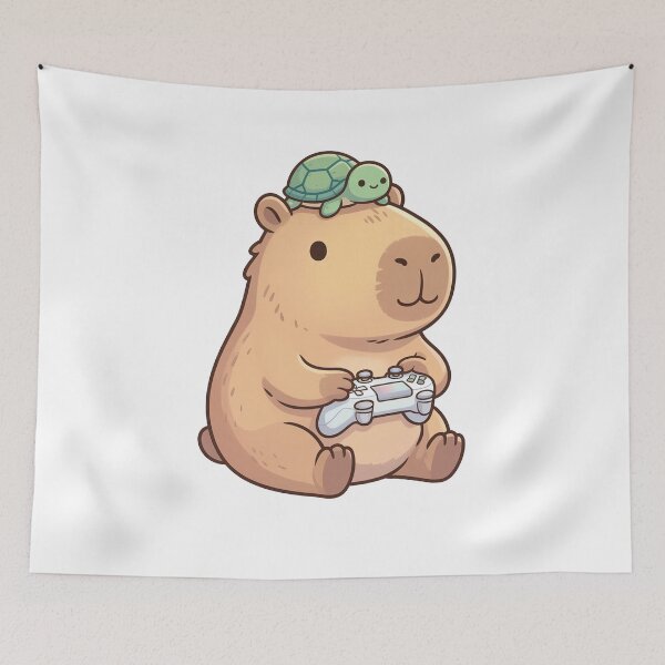 Item preview, Cute Capybara Playing Video Games designed and sold by studio-ssaam.