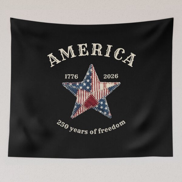 Item preview, Vintage Patchwork Star 250 Years America Gift designed and sold by TeeArtWorld.