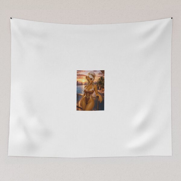 Item preview, Golden Anthropomorphic Fox at Sunset Poolside designed and sold by CathryneDelamort.