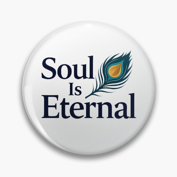 Item preview, Soul Is Eternal – Krishna Peacock Feather Spiritual Quote | Bhagavad Gita Wisdom Sticker & T-Shirt designed and sold by Nene's design.