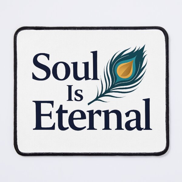 Item preview, Soul Is Eternal – Krishna Peacock Feather Spiritual Quote | Bhagavad Gita Wisdom Sticker & T-Shirt designed and sold by Nene's design.