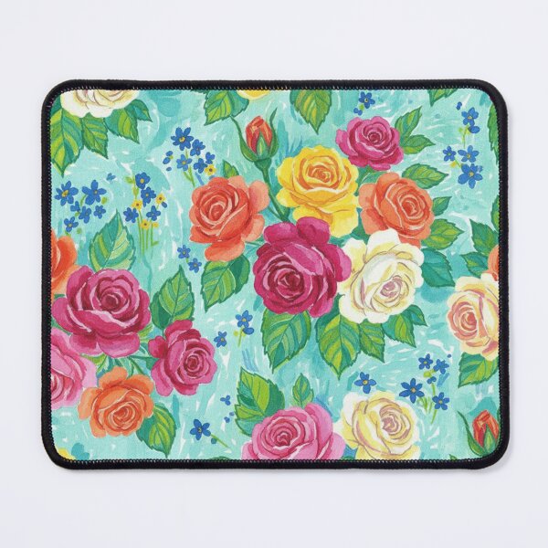 Item preview, Tropical Floral Watercolor Pattern | Preppy Summer Botanical Print |  Pink Teal Green Maximalist Design designed and sold by Desolaa_Arts.