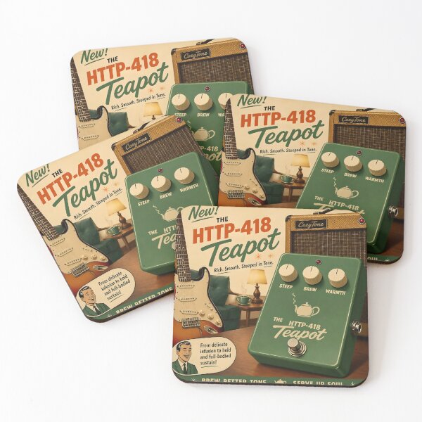 Item preview, HTTP-418 Teapot — Vintage Warm Tone Guitar Pedal Parody designed and sold by Mantramontics.