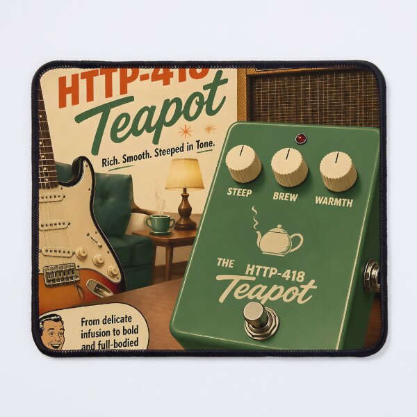 Item preview, HTTP-418 Teapot — Vintage Warm Tone Guitar Pedal Parody designed and sold by Mantramontics.