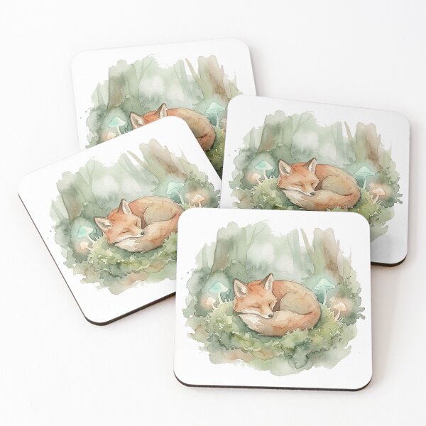 Item preview, leepy Fox Napping in a Mossy Enchanted Forest designed and sold by GrabaHuk.