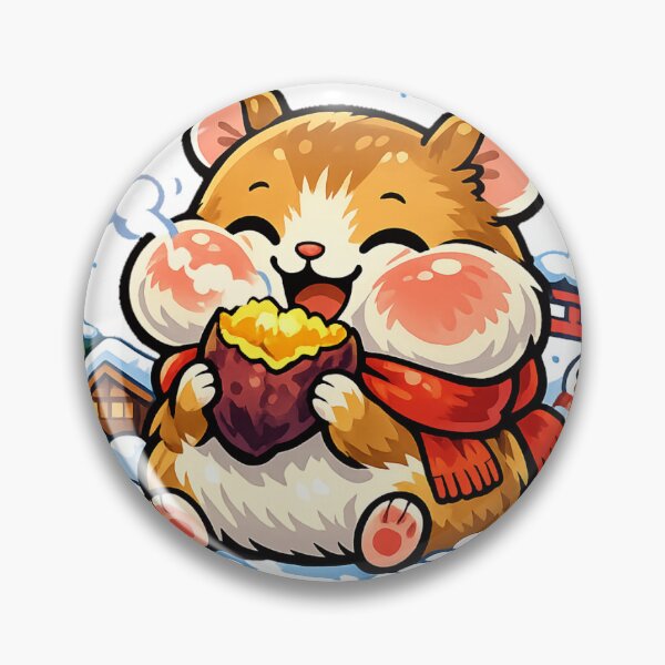 Item preview, ①タイトル Cozy Hamster Eating Roasted Sweet Potato - Kawaii Japanese Winter Sticker designed and sold by kawaii animal store (in Japan).