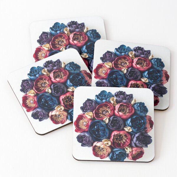 Item preview, Luxury Peony Bouquet | Navy Blue Burgundy & Gold Floral Arrangement designed and sold by GalleryPeak.