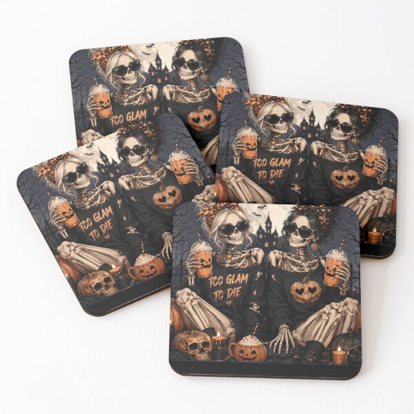 Item preview, Too Glam To Die Gothic Skeleton Girls Halloween Fashion Design designed and sold by MotylekAnia.