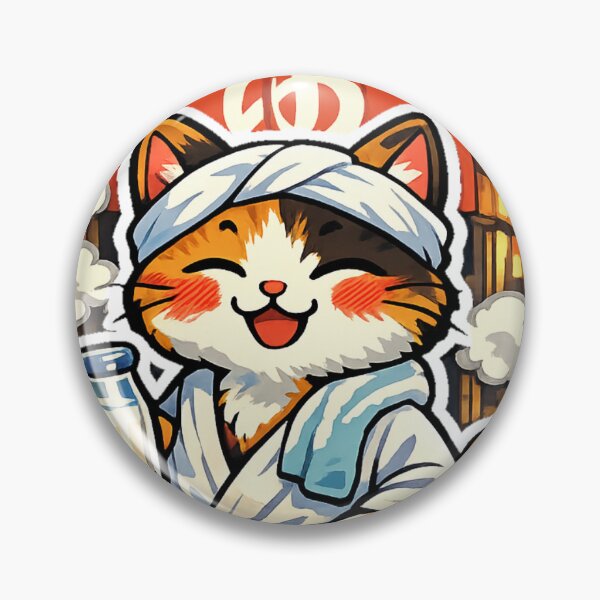 Item preview, Retro Japanese Bathhouse Cat Sticker | Kawaii Sento Kitty Japan Aesthetic designed and sold by kawaii animal store (in Japan).