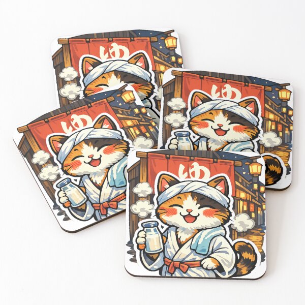Item preview, Retro Japanese Bathhouse Cat Sticker | Kawaii Sento Kitty Japan Aesthetic designed and sold by kawaii animal store (in Japan).