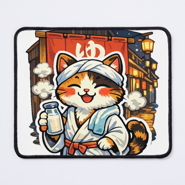 Item preview, Retro Japanese Bathhouse Cat Sticker | Kawaii Sento Kitty Japan Aesthetic designed and sold by kawaii animal store (in Japan).
