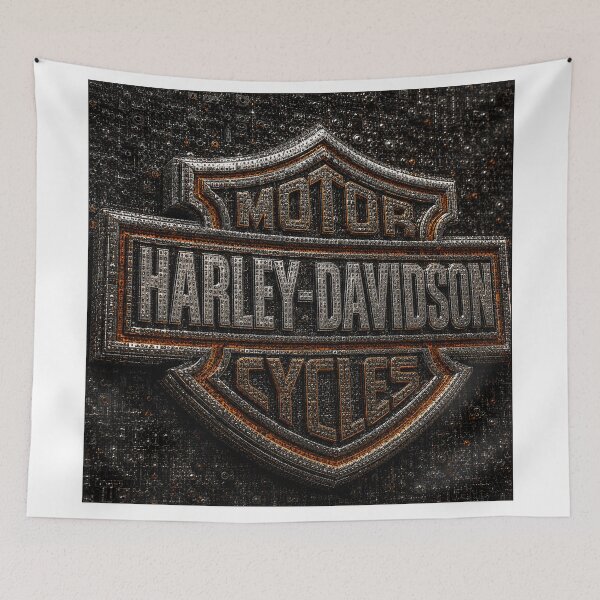 Item preview, Harley-Davidson Shield Mosaic Edition | Premium 3D Chrome Emblem Artwork designed and sold by JcAbstractArt.