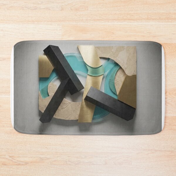 Item preview, Brutalist Glam Teal Geometric Relief Sculpture designed and sold by Gifter-ly.