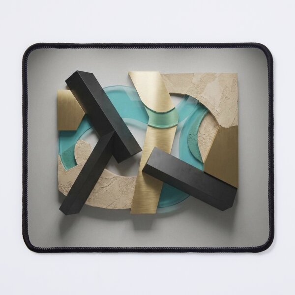 Item preview, Brutalist Glam Teal Geometric Relief Sculpture designed and sold by Gifter-ly.