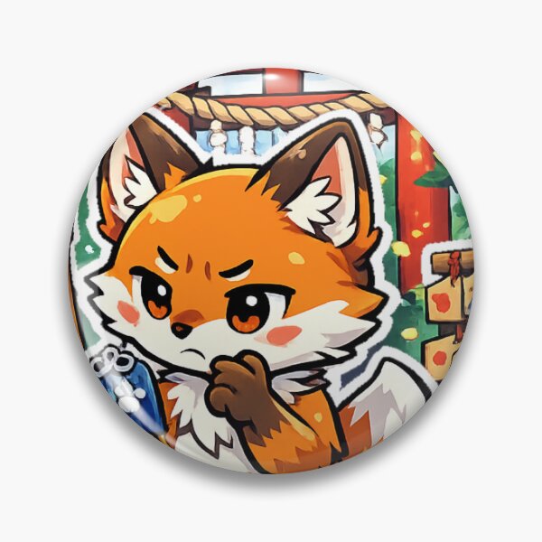 Item preview, Kawaii Fox Choosing Omamori at Japanese Shrine Sticker | Cute Japan Aesthetic Anime Fox designed and sold by kawaii animal store (in Japan).