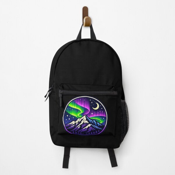 Item preview, Neon Aurora Mountain Silhouette Sticker designed and sold by Timeless Junction.