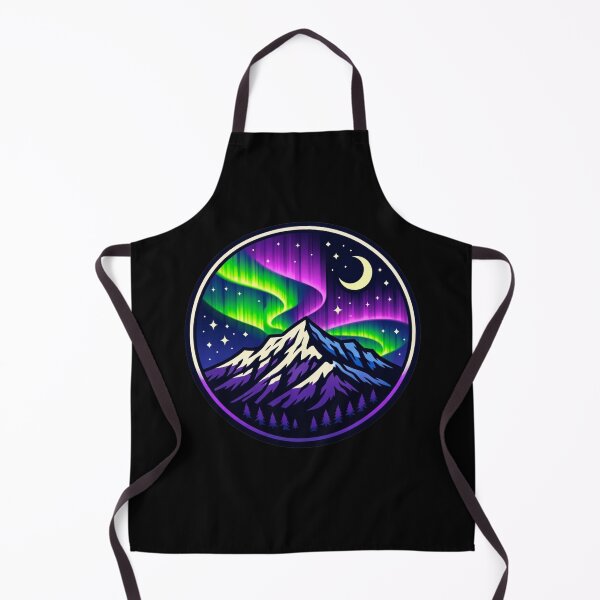 Item preview, Neon Aurora Mountain Silhouette Sticker designed and sold by Timeless Junction.